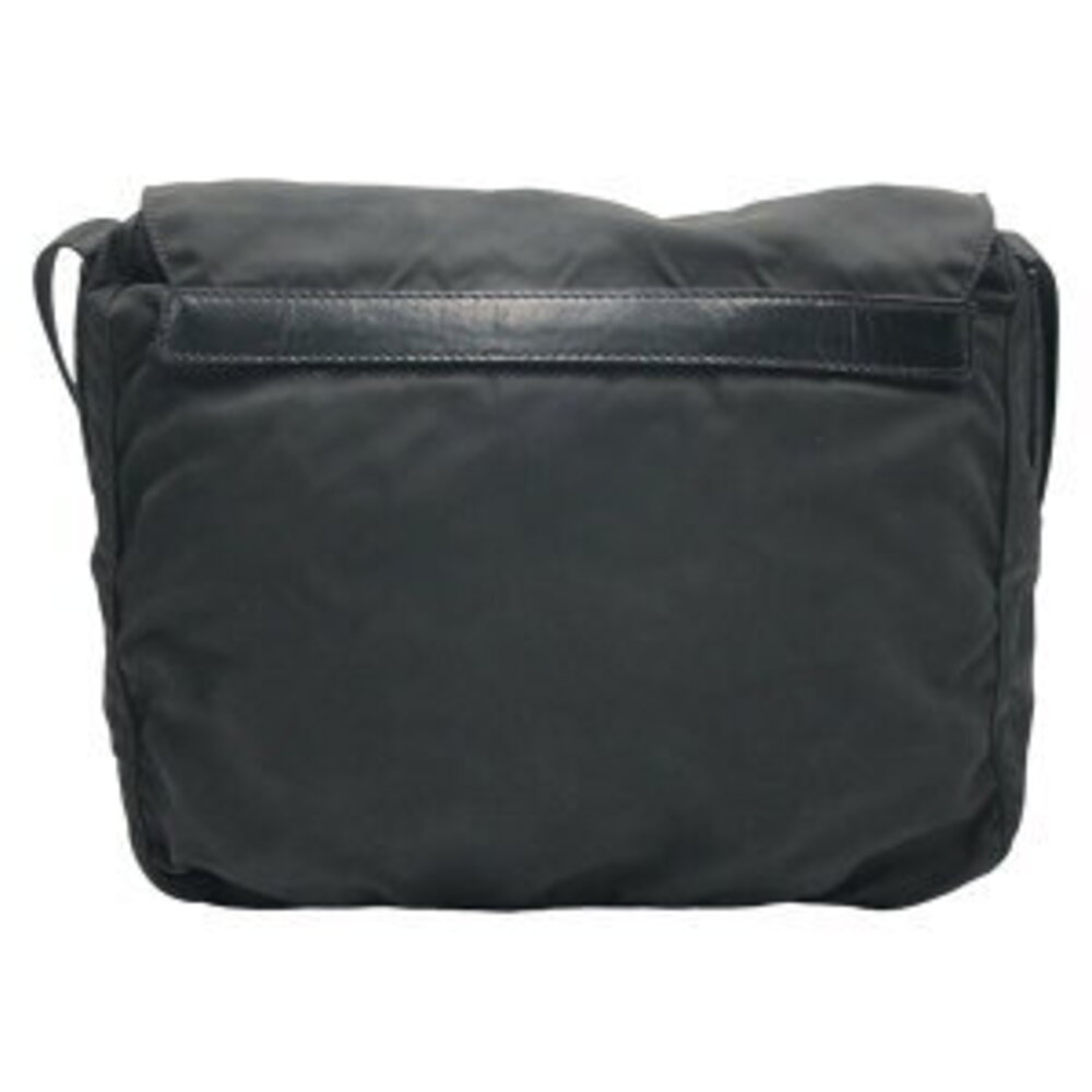 Prada Tessuto logo black bag nylon shoulder triangle